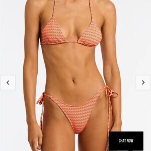 Orange and Blue Women's Bikini Set